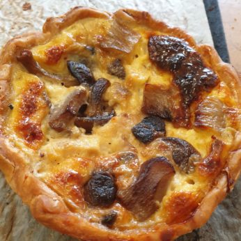 Quiche poulets champignons