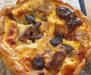 Quiche poulets champignons